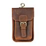 Mens Crazy Horse Leather Cell Phone Bag Waist Bag Outdoor Sports Head Layer Cowhide Vertical Section Pants Waist Hanging Bag