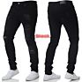 Men's Holes Skinny Slim Fit Black Stretch Destroyed Ripped Skinny Denim Jeans