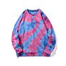 Mens round Collar Loose Casual Long Sleeve Hoodie Tie Dye Sweater