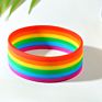 Men's Wristband Multi Color Rainbow Silicone Bracelet for Women Men Braided Chain Link Wristband
