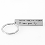 Metal Soft Enamel Drive Safe L Love You Dad Mom Sister Brother Keychain