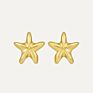 Milskye S925 Silver Jewelry for Party 18K Yellow Gold Plated Starfish Earrings