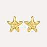 Milskye S925 Silver Jewelry for Party 18K Yellow Gold Plated Starfish Earrings