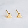 Minimalist Ear Silver Gold Color 4Mm Square round Triangle Cross Heart Shape Stainless Steel Stud Earrings