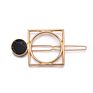 Minimalist Geometric Marble Metal Hair Pins round Rectangle Shape Hair Clips for Women Girls Hair Styling Accessories