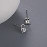 Sterling Silver Jewelry 925 Gold Plated Tiny Lock Earring Stud