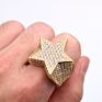 Mister Jewelry Made Iced Out Full Diamond Silver Plated Star Ring 925 Silver