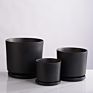 Modern 3 Set Planter Stand Plant Pots round Flower Plant Ceramic Tray for Indoor Outdoor Potted Home Decor Flower Stand