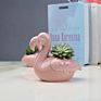 Modern Indoor Outdoor Decor Flamingo Shape Small Ceramic Flower Pot