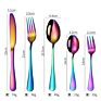 Modern Silver Stainless Steel Cutlery Set 5 Pieces Dining Set Dinner Spoon Fork Knife Tea Spoon and Fork