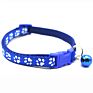 Multi Colors Paw Print Adjustable Nylon Pet Cat Dog Collar with Bell