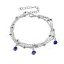 Multilayered Foot Jewelry Cuban Chain Anklet Blue Eyes Beach Anklet Chain Anklets