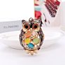 Muyang Products Popular Cute Owl Keychain Pendant Rhinestone Alloy Car Keychain Opal Jewelry Key Ring for Women's Handbags