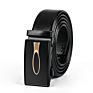 N936 Adjustable Business and Casual Automatic Belt Black Genuine Leather Belts for Men