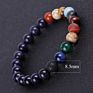 Natural Stone Eight Planets Bead Bracelet Universe Solar System Bracelet for Men Women Jewelry