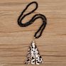 Necklace Jewelry Women Crystal Bead with Cloth Leopard Cow Print Tassels Crystal Beads Necklace