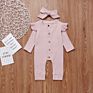 Newborn Baby Girl Clothes Romper Ruffle Long Sleeve Jumpsuit Bodysuit Cute Boys Girls Onesie Infant One Piece Headband Outfits