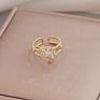 Newest Arrival 18K Gold Plated Micro Pave Cz Unicorn Rings Adjustable Cubic Zircon Unicorn Rings for Women Girl