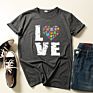 Newest Design Casual Love Letter Printing 4Xl plus Size T-Shirt Short Sleeve O-Neck Loose Women's T-Shirt