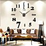 Novelty Modern Design Luxury Large Decorative Golden Wall Clock Diy 3D Mirror Home Decor