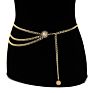 Nuoro Personalized Golden Butterfly Tassel Waist Chain Micro-Inlaid Simple Beach Holiday Alloy Rhinestone Body Chain