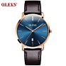 Olevs 5869 L Luxury Olevs Quartz Genuine Leather Strap Minimalist Ultrathin Wrist Watches Waterproof