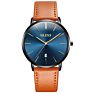 Olevs 5869 Men Sport Quartz Watch Minimalistwatches Week and Date Chronograph Watch Leather Strap Watch for Boy