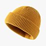 Outdoor Slouchy Running Knitted Ribbed Beanie Hat Acrylic Cuffed Knit Fisherman Beanie Hat