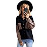 Oversize Leopard Print Contrast Long Blue Women Denim Jeans Jacket for Ladies