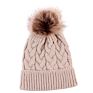 Parent-Child Hat and Cap Woman Fur Pom Beanie