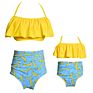 Parent-Child Print High Waist Bikini Mother and Daughter Swimwear