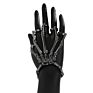 Personality Punk Ghost Hand Skull Bracelet Metal Finger Bracelet Men's Mechanical Ring Bracelet Adjustable Elastic Chain