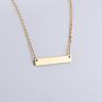 Personalized Name Stainless Steel Choker Necklace 18K Gold Plated Square Horizontal Blank Bar Pendant Necklaces Women