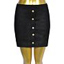 Polyester High Waist Button Mini Skirts Ladies Shorts Women's Skirt with Pockets