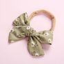 Popular Newest Spring Flowers Nylon Bows Fabric Girls Headbands Soft Elastic Hairbands Baby Bow Hair Accessories