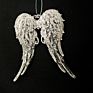 Product Hanging White Angel Wings Ornament for Christmas Decoration