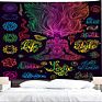 Psychedelic Budhha Tapestry Trippy Mushroom Hand Background Cloth Mandala Pattern Carpet