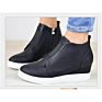 Pu Inner Height Zipper Wedges Sneaker