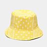 Pure Color Flower Pattern Sun-Proof Shady Bucket Cap