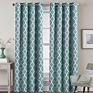 Ready-Made Nordic Style Thick Navy Geometric Printed Blackout Curtains Thermal Insulation Bedroom Solid Curtains