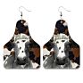 Retro Farm Cow Leather Earrings Western Cowboy Style Personality Pu Earrings Jewelry Accessories