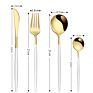 Reusable Black and Gold Luxury Hotel Wedding Flatware Set Stainless Steel Cutlery Sets with Box