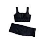 Ribbed Seamless Yoga Set Fitness Women Biker Shorts Bra Sets with Logo