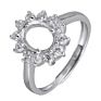 Ring 925 Sterling Silver Micro Pave Cubic Zirconia Flower Ring Base Empty Bezel Ring 1200203