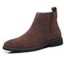 Roman Retro Arrivals Genuine Leather Shoes Cut Height Increasing Design Chelsea Ankle Boots Men Cow Suede