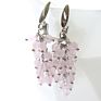 Rose Quartz Natural Stone Beads Earring , Handmade Earrings in , Cluster Earrings