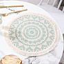 Round Placemats Boho Tassels Table Mats 13 Inch Black and Cream Cotton Woven Heat Proof Washable Circle Kitchen Placemats for T