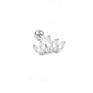Roxi S925 Sterling Silver Single Crown Stud Earring Diamond Threaded Ear Piercing Cz Earrings