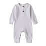 Newborn Baby Ribbed Cotton Baby Girls Boys Jumpsuit With Button