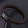 Ruigang Braided Wristband Leather Bracelets Weave Magnetic Clasps Hand Chain for Men Gift Accessories